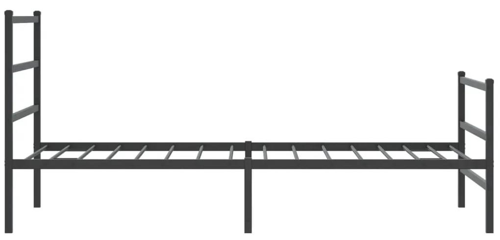 vidaXL Πλαίσιο Κρεβατιού με Κεφαλάρι/Ποδαρικό Μαύρο 107x203 εκ Μέταλλο