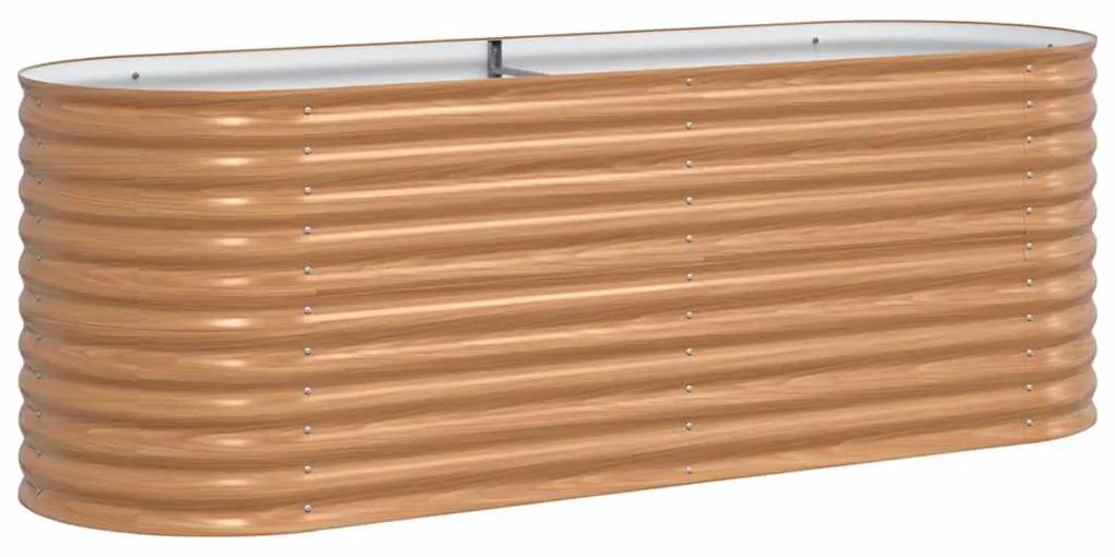 vidaXL Υπερυψωμένη Ζαρντινιέρα Καφέ 240 x 80 x 81 cm Ατσάλι