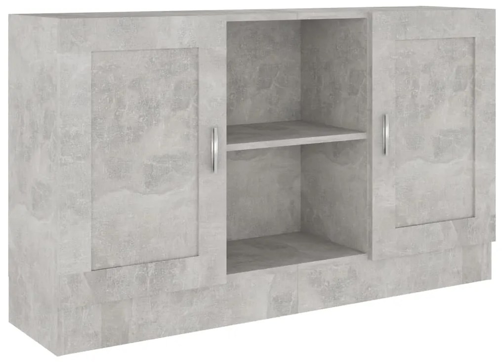 vidaXL Μπουφές Γκρι Σκυροδέματος 120 x 30,5 x 70 εκ. από Επεξ. Ξύλο