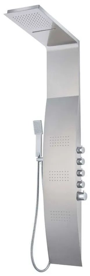Στήλη Υδρομασάζ Θερμοστατική Leonora S9786 52x23x150cm Inox Praxis Aluminium