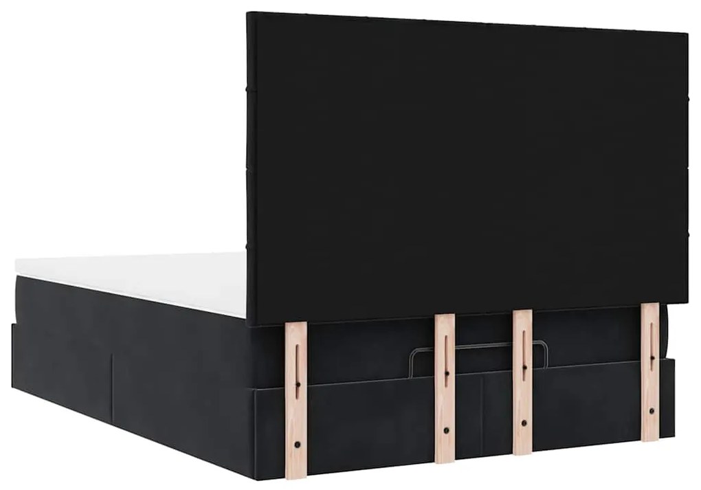 Οθωμανικό κρεβάτι με στρώματα Μαύρο 140x190cm Βελούδο 3313471