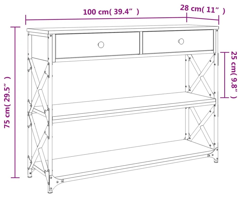 ΤΡΑΠΕΖΙ ΚΟΝΣΟΛΑ ΚΑΠΝΙΣΤΗ ΔΡΥΣ 100X28X75 ΕΚ. ΕΠΕΞΕΡΓΑΣΜΕΝΟ ΞΥΛΟ 834192