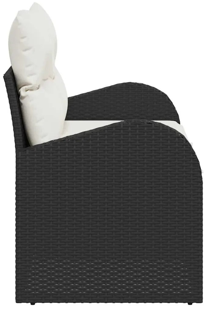 vidaXL Καναπές Κήπου με μαξιλάρι Μαύρο 124 x 62 x 69cm συνθετικό ρατάν