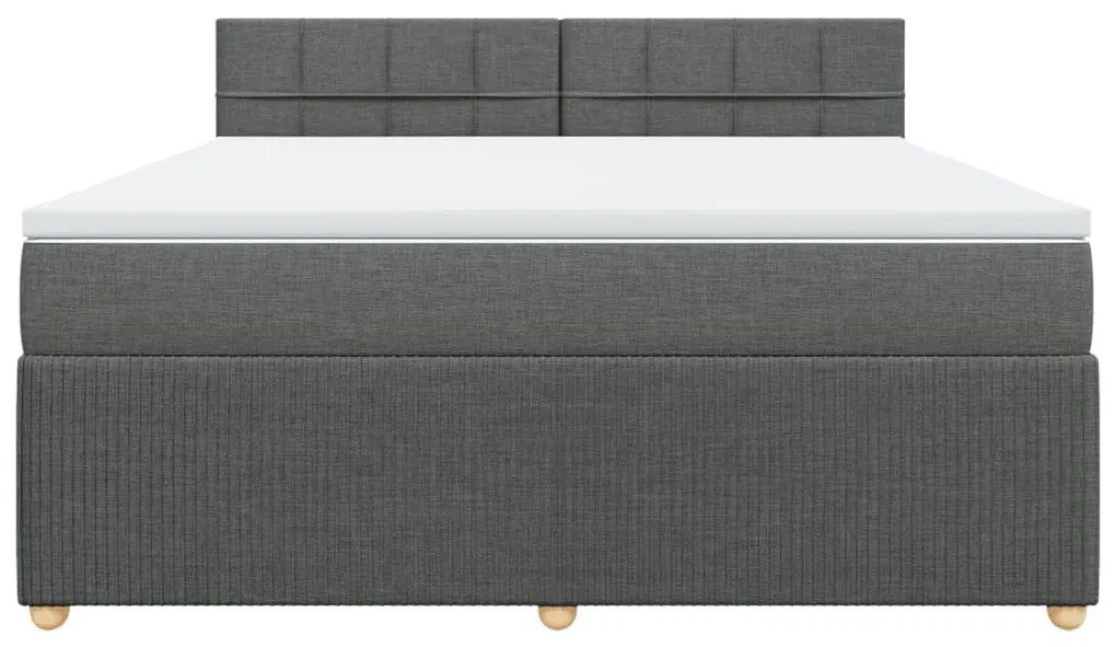 ΚΡΕΒΑΤΙ BOXSPRING ΜΕ ΣΤΡΩΜΑ ΣΚΟΥΡΟ ΓΚΡΙ 180X200 ΕΚ ΥΦΑΣΜΑΤΙΝ 3287536