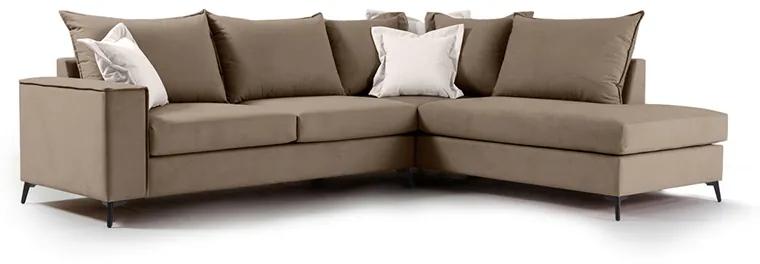 Γωνιακός καναπές αριστερή γωνία Romantic ύφασμα mocha-cream 290x235x95εκ Υλικό: FABRIC 168-000027