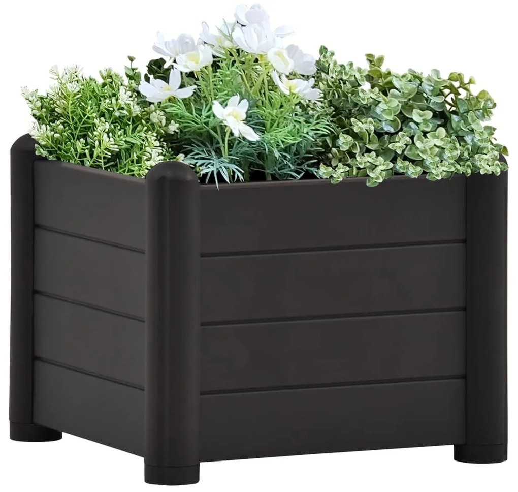 vidaXL Ζαρντινιέρα Υπερυψωμένη Ανθρακί 43 x 43 x 35 εκ. Πολυπροπυλένιο