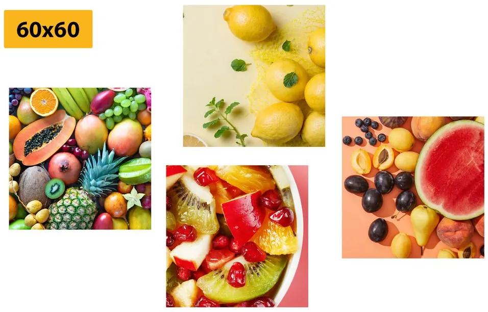 Σετ εικόνων ζουμερά φρούτα