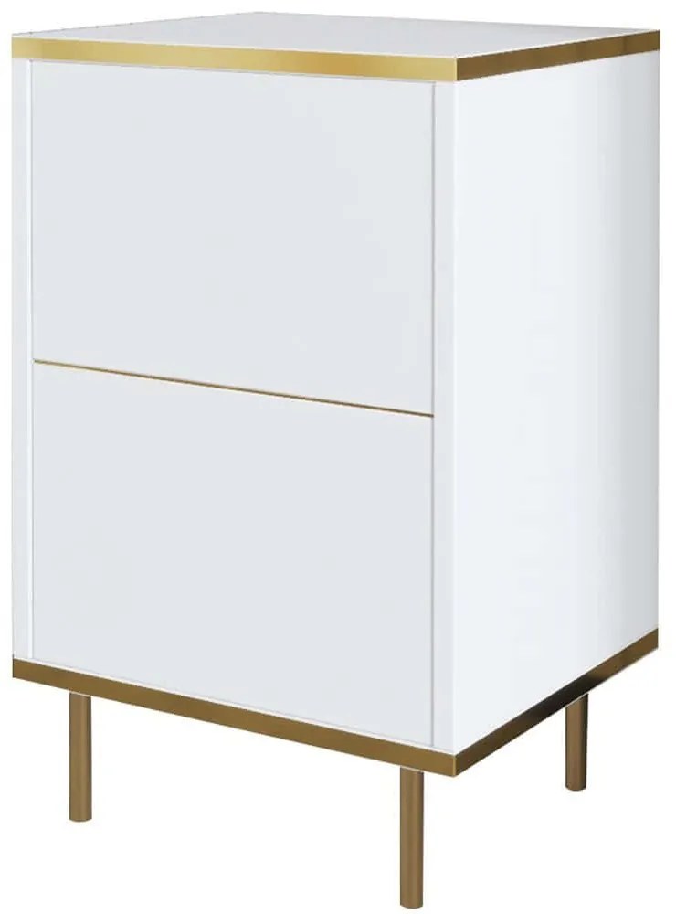 Κομοδίνο Imaj 382NRC1805 40x35x60cm White-Gold