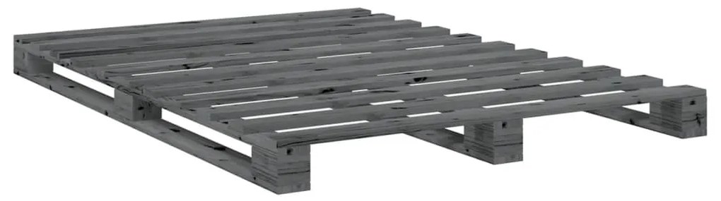 vidaXL Πλαίσιο Κρεβατιού με Κεφαλάρι Γκρι 160x200 εκ Μασίφ Ξύλο Πεύκου