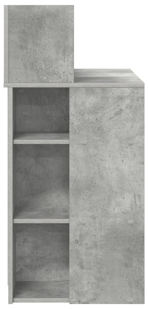vidaXL Γραφείο με Αποθήκευση Γκρι Σκυρόδεμα 90x48x101.5 εκ. Επεξεργασμένο Ξύλο