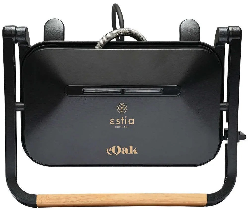 Τοστιέρα 2 Θέσεων Αντικολλητική Oak 06-18948 30x23x10cm 1300W Oak-Black Estia