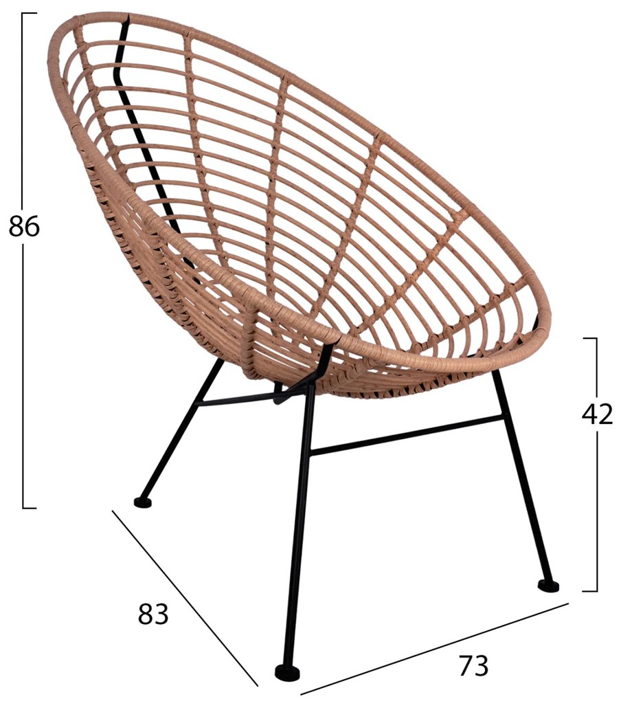 ΣΕΤ ΕΞΩΤΕΡΙΚΟΥ ΧΩΡΟΥ 3ΤΜΧ ALLEGRA HM10335 ΜΠΕΖ WICKER-ΜΕΤΑΛΛΟ (1 Τεμμάχια)