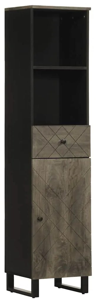 Ντουλάπι Μπάνιου Μαύρο 38 x 33 x 160 εκ. από Μασίφ Ξύλο Μάνγκο