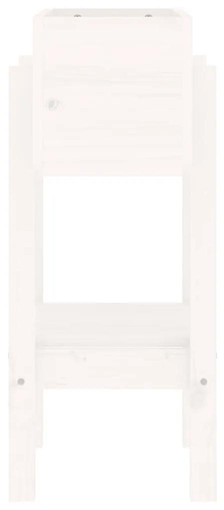 vidaXL Ζαρντινιέρα Λευκή 62 x 30 x 69 εκ. από Μασίφ Ξύλο Πεύκου