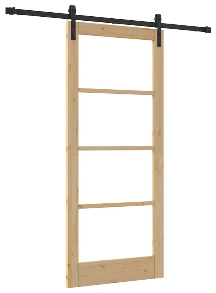 vidaXL Συρόμενη Πόρτα ORKDAL Καφέ 86 x 198.5 cm Μασίφ ξύλο πεύκου