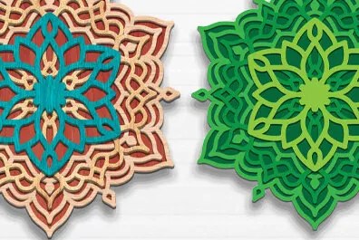 Intra απο ξύλο plywood 3mm-4mm πάχος Τρισδιάστατη διακόσμηση τοίχου Mandala Cut  Δίασταση 30x30 cm INTRAFABR-67415715