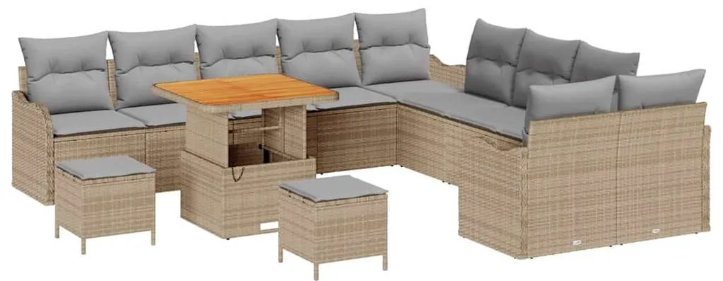 vidaXL Σετ Καναπέ Κήπου 13 pcs Μπεζ, Ανοιχτό Γκρι 80 x 80 x 71 cm