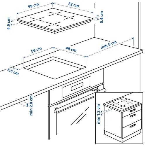 MATMÄSSIG 300 επαγωγική εστία, 59 cm 104.670.93