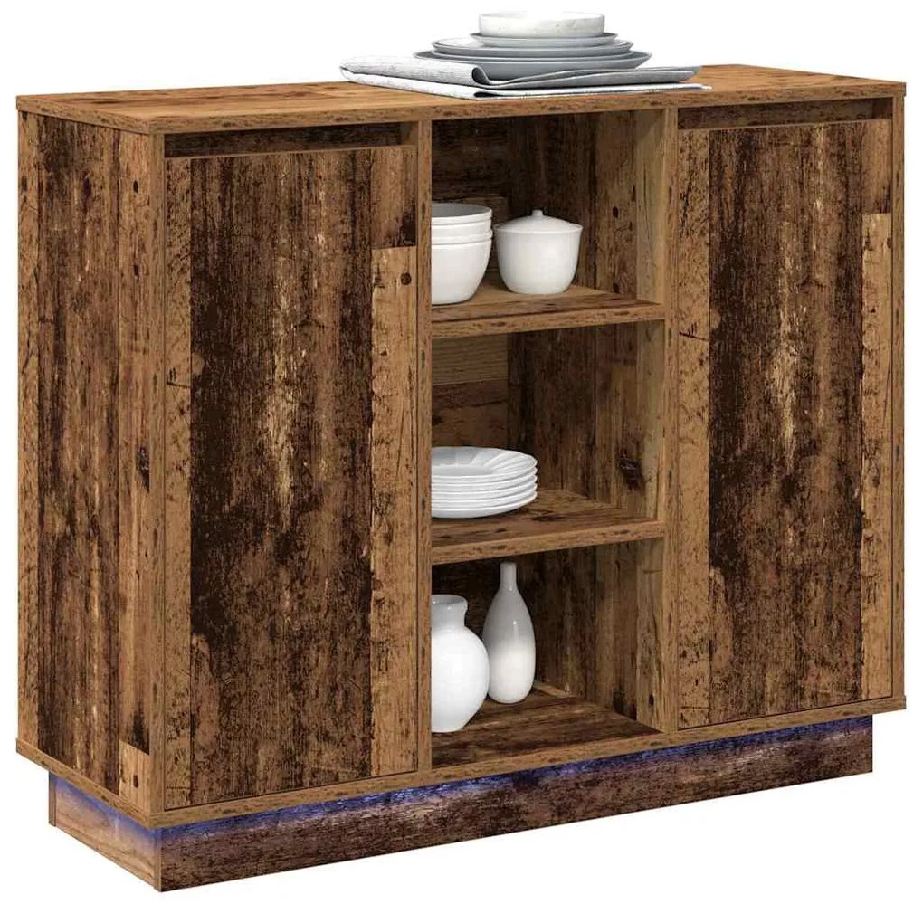 vidaXL Κομοδίνο με ράφι Παλιό Ξύλο 90 x 32 x 75 εκ Επεξεργασμένο ξύλο