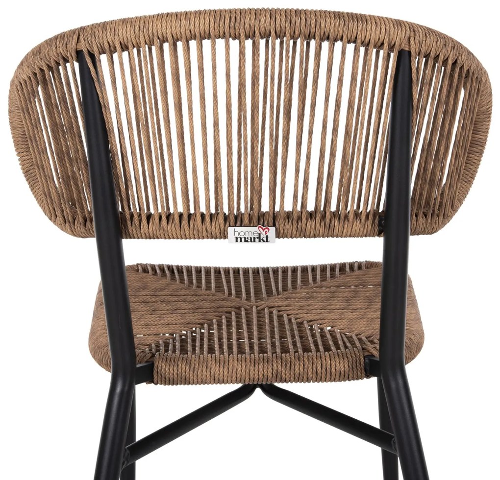 Καρέκλα EULO C6049.02 Αλουμινίου Μαύρο με Συνθετικό Rattan Μπέζ 49x60x78Υ εκ. 49x60x78 εκ.