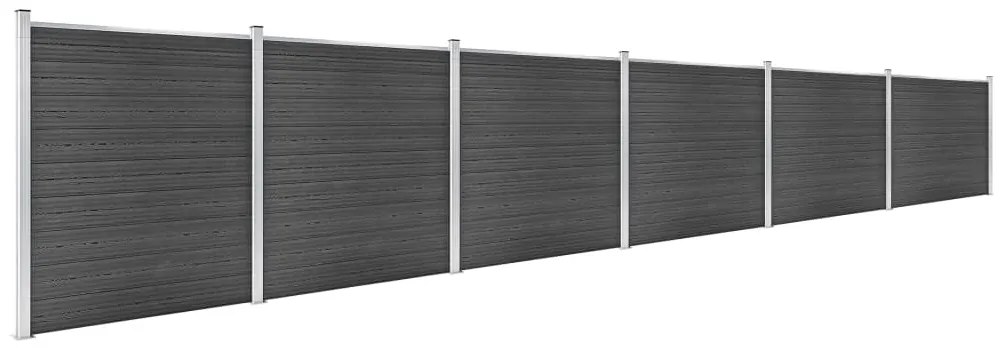 vidaXL Σετ Πάνελ Περίφραξης Μαύρο 1045 x 186 εκ. από WPC