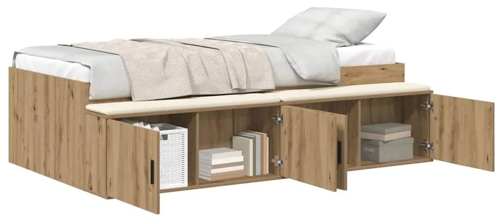 vidaXL Κρεβάτι με αποθηκευτικό χώρο artisan δρυς 80 x 200 cm