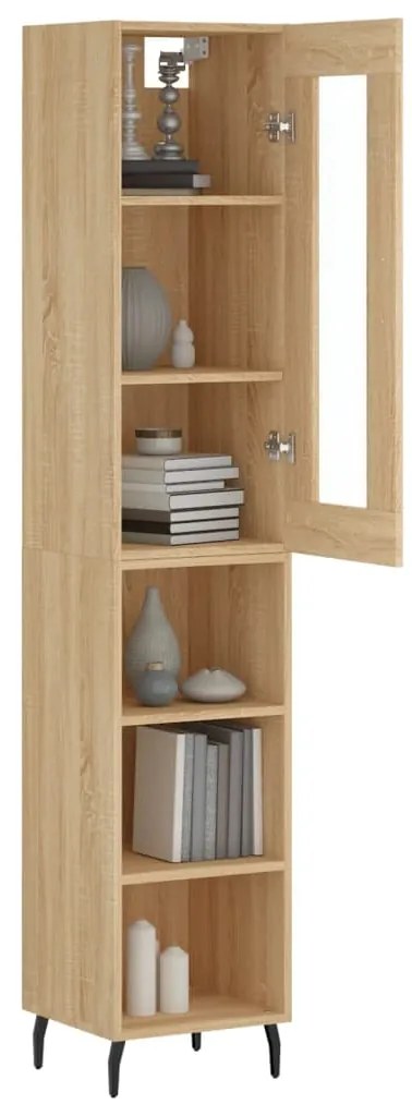 vidaXL Μπουφές Sonoma δρυς 34,5 x 34 x 180 εκ. από Επεξεργασμένο Ξύλο