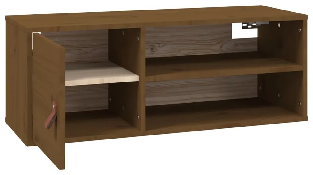 vidaXL Ντουλάπι Τοίχου Καφέ Μελί 80x30x30 εκ. από Μασίφ Ξύλο Πεύκου
