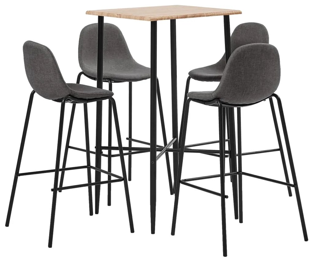 vidaXL Σετ Επίπλων Μπαρ 5 Τεμαχίων Χρώμα Taupe Υφασμάτινο