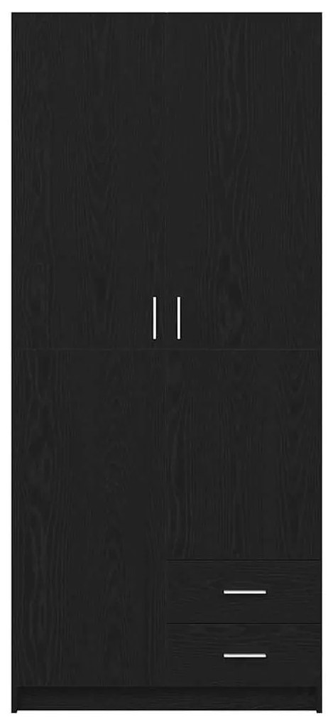 vidaXL Ντουλάπι Μαύρη Οξυά 80 x 52 x 180 εκ Επεξεργασμένο ξύλο