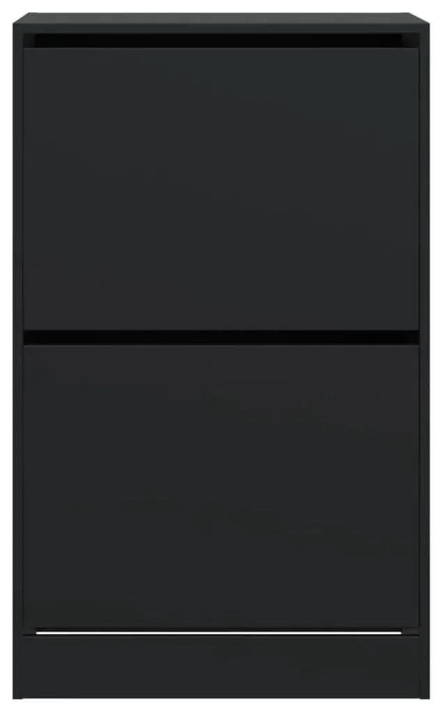 Παπουτσοθήκη Μαύρη 60x34x96,5 εκ. από Επεξεργασμένο Ξύλο - Μαύρο