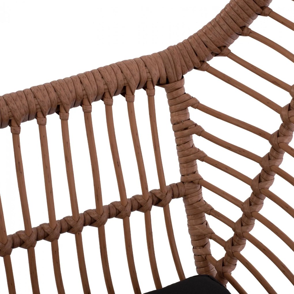 Σετ Κήπου Σαλόνι HM5530 4 τεμ Γκρί Μέταλλο με Μπέζ Wicker