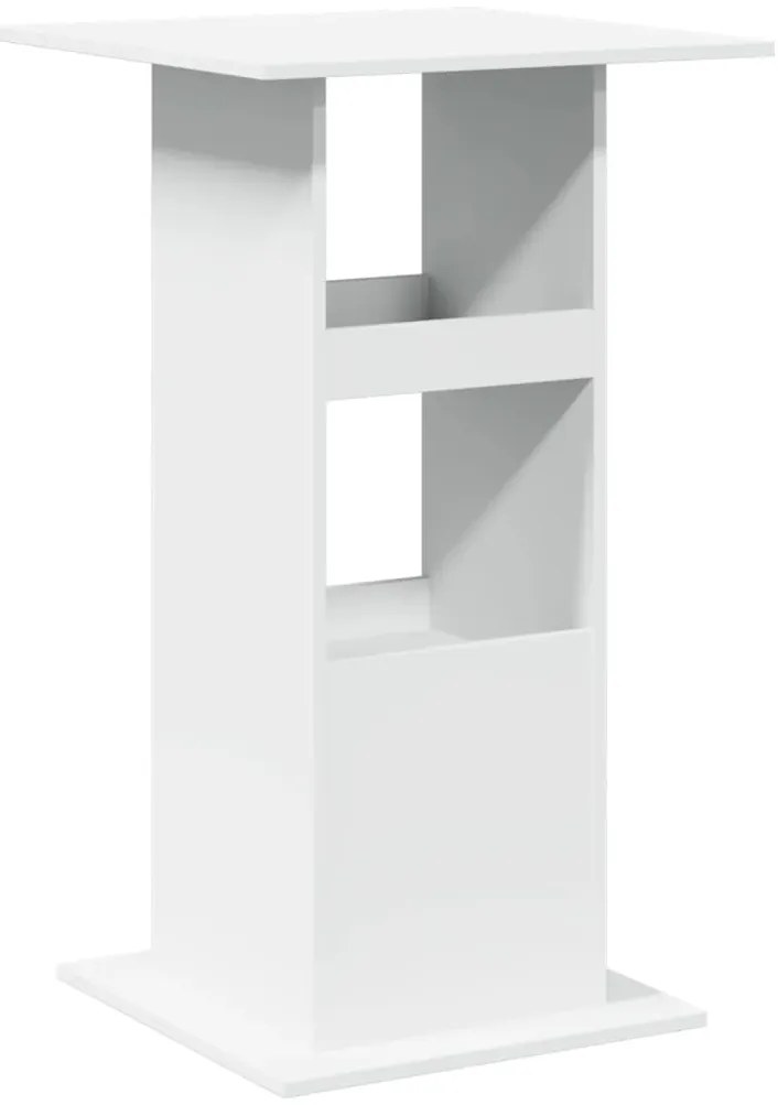 vidaXL Τραπέζι Μπαρ με Ράφια Λευκό 60x60x102 εκ. Επεξεργ. Ξύλο