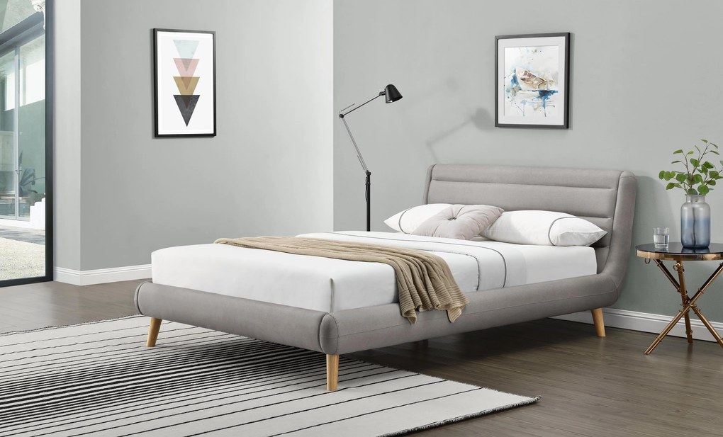 ELANDA 160 bed, color: light grey DIOMMI V-CH-ELANDA_160-LOZ-J.POPIEL