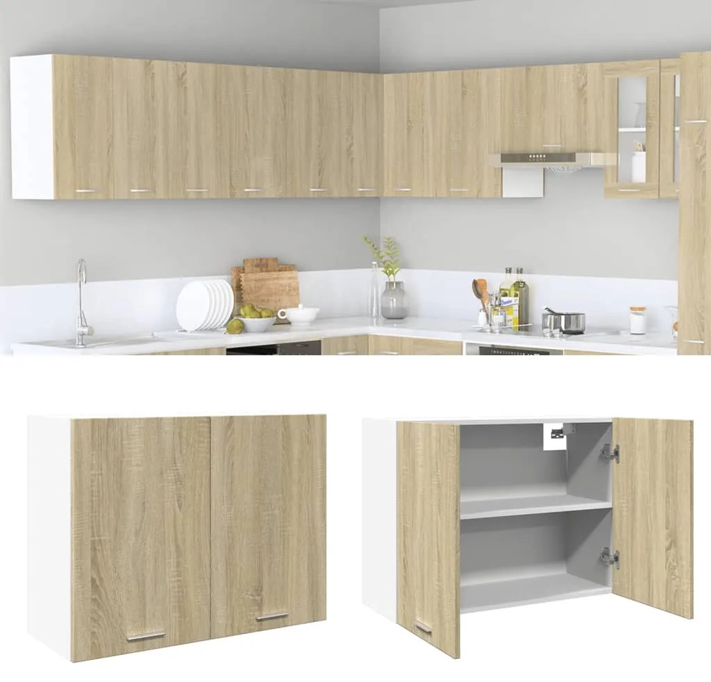 vidaXL Κρεμαστό Ντουλάπι "Lyon" Ξύλο Sonoma Δρυς 80x31x60 εκ. από Τεχνητό Ξύλο