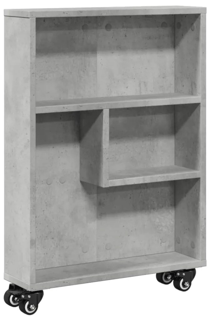 vidaXL Τρόλεϊ Αποθήκευσης Στενό Γκρι Σκυρ. 48x13x68 εκ. Επεξ. Ξύλο