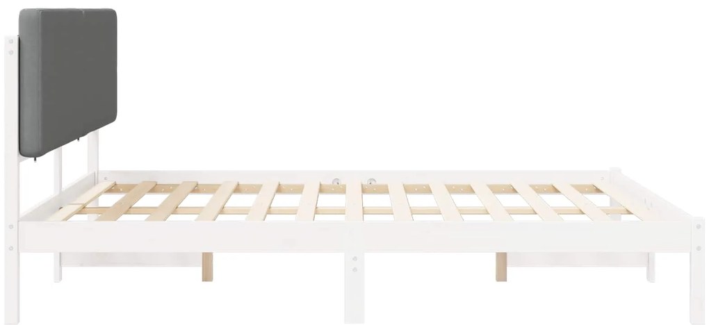 vidaXL Σκελετός Κρεβατιού με Επενδεδυμένο Κεφαλάρι Ανοιχτό γκρι