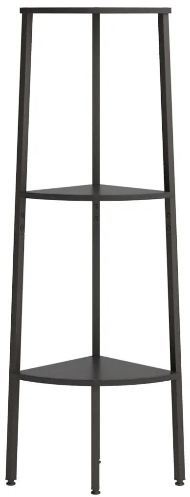 vidaXL Ραφιέρα Γωνιακή 3 Επίπεδων Μαύρο 45,5x31,5x120 εκ.