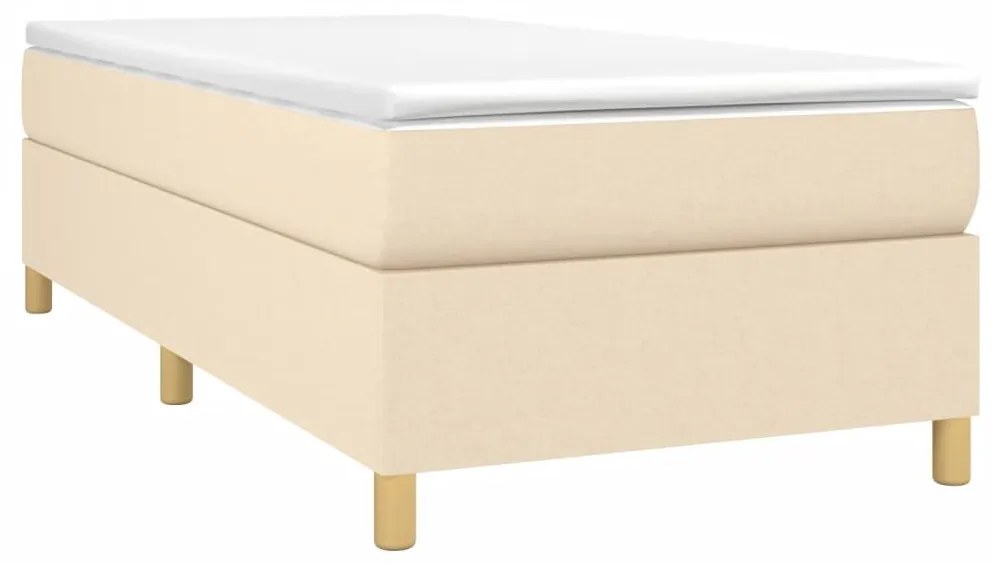 Κρεβάτι Boxspring με Στρώμα Κρεμ 90x200 εκ.Υφασμάτινο - Κρεμ