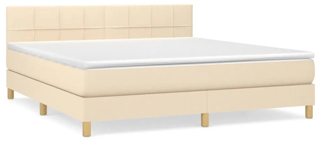 ΚΡΕΒΑΤΙ BOXSPRING ΜΕ ΣΤΡΩΜΑ ΚΡΕΜ 180X200 ΕΚ. ΥΦΑΣΜΑΤΙΝΟ 3140638