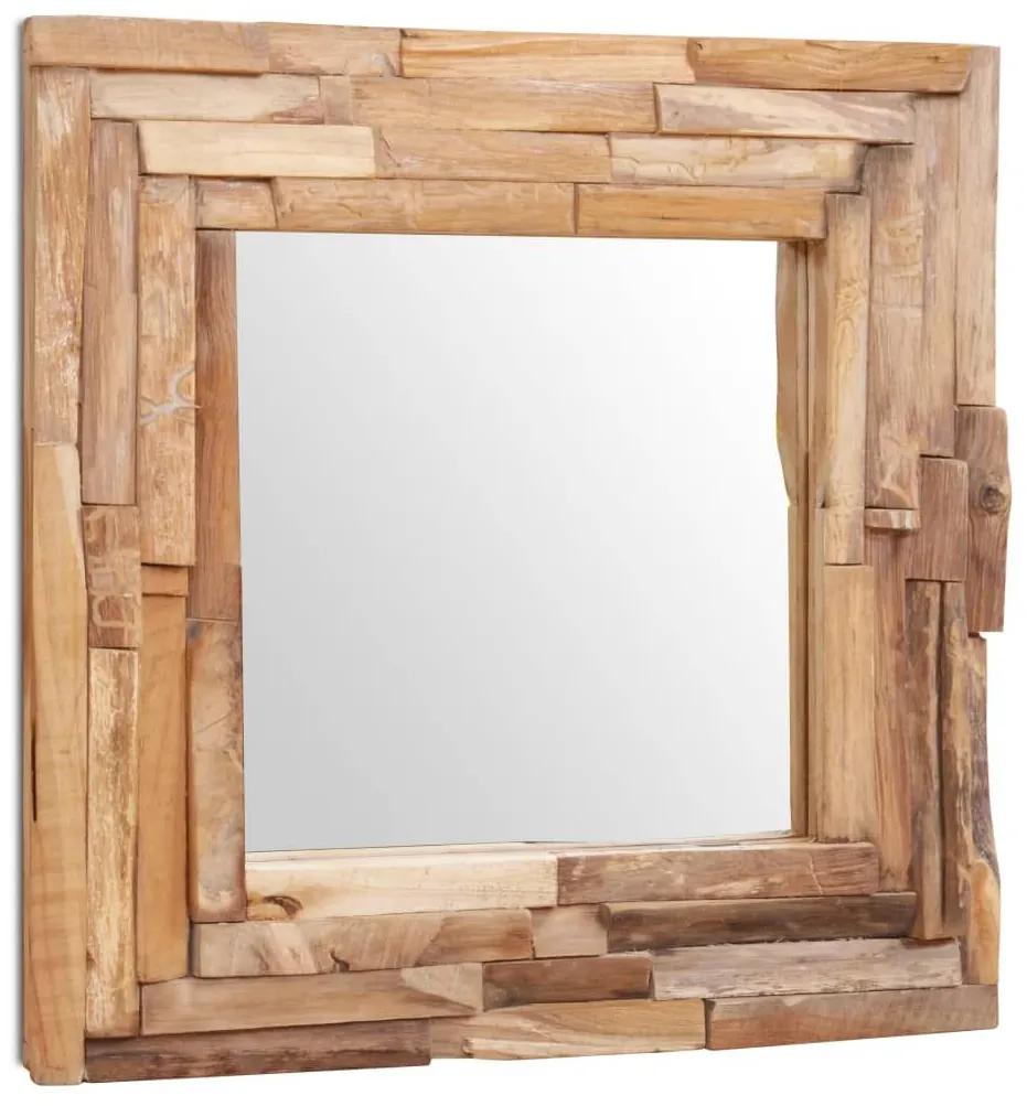 Καθρέφτης Διακοσμητικός Τετράγωνος 60 x 60 εκ. από Ξύλο Teak - Καφέ