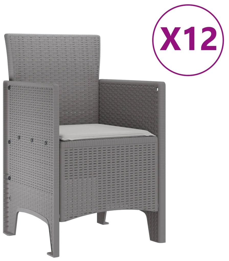 vidaXL Σετ Τραπεζαρίας Κήπου 13 pcs Ανοιχτό γκρι Μεγάλο