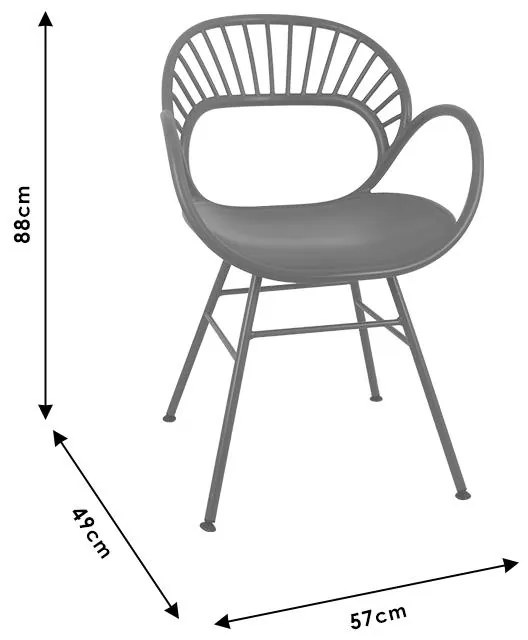 Πολυθρόνα Rudy PP κίτρινο 57x49x88 εκ.