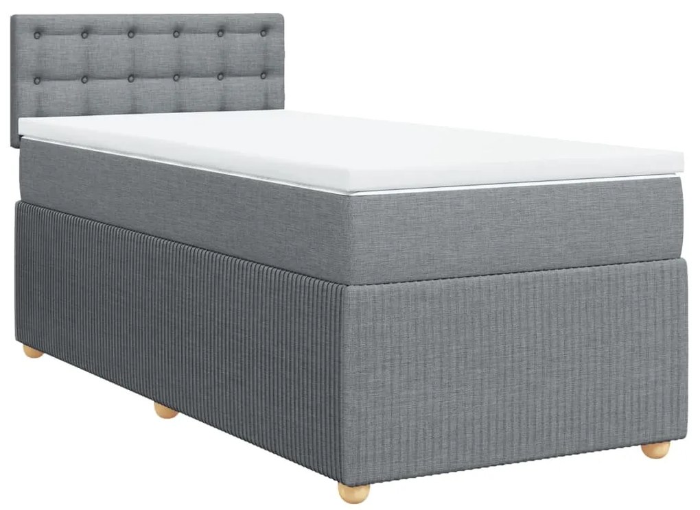 ΚΡΕΒΑΤΙ BOXSPRING ΜΕ ΣΤΡΩΜΑ ΑΝΟΙΧΤΟ ΓΚΡΙ 90X200 ΕΚ. ΥΦΑΣΜΑΤΙΝΟ 3287353