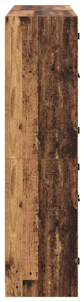 vidaXL Highboard 2 pcs Παλιό Ξύλο 68 x 37 x 142 εκ Επεξεργασμένο ξύλο