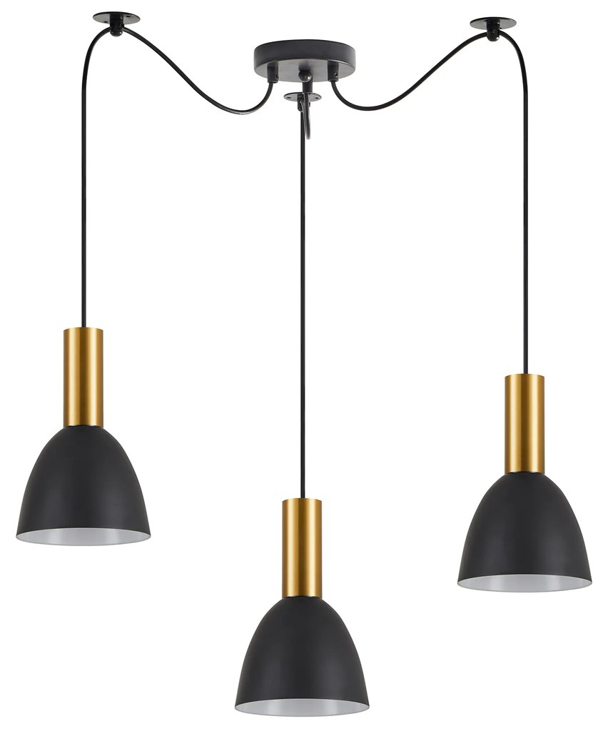 SE21-GM-4-BL3-MS2 ADEPT TUBE Gold Matt Pendant Black Metal Shade+