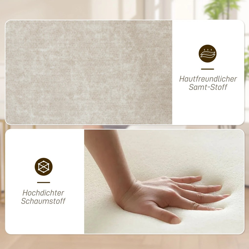 HOMCOM Περιστρεφόμενη Πολυθρόνα Accent, Πολυθρόνα με Υφασμάτινη Επένδυση, Μπράτσα, Ατσάλινα Πόδια, για Σαλόνι, Υπνοδωμάτιο, Γραφείο, Μπεζ