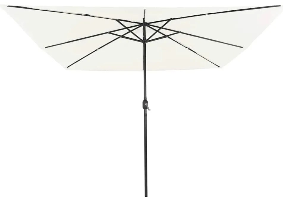 vidaXL Ομπρέλα Κήπου Λευκό και Μαύρο 295 x 295 x 245 εκ