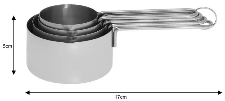 Μεζούρες ζαχαροπλαστικής σετ 4τμχ Kinghoff KH 4025, 60/80/125/250 ml, Ανοξείδωτο ατσάλι