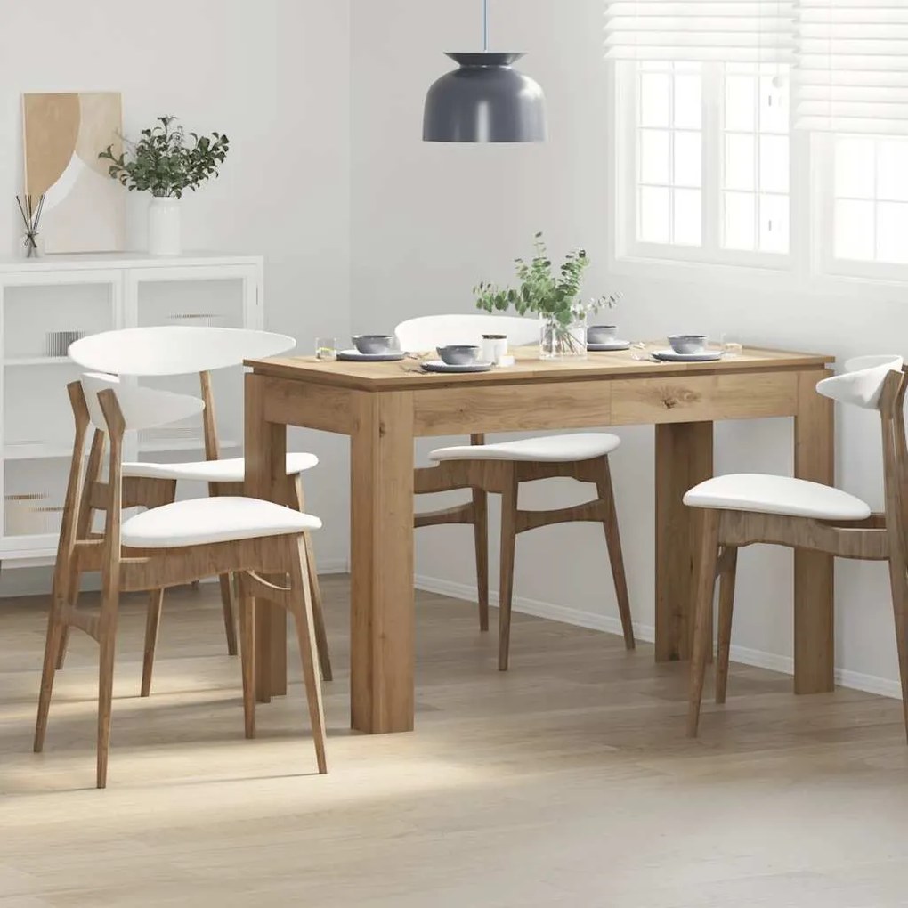 vidaXL Τραπεζαρία Αρτισιανή Δρυς 120x60x76 εκ. από Επεξεργασμένο Ξύλο